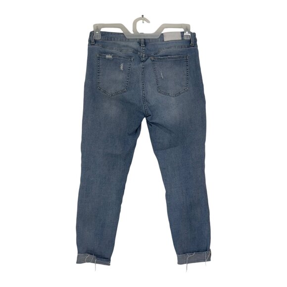 Pistola Distressed Light Wash Denim Cuffed Skinny Jeans Womens Size 29 Cotton Bl - Picture 2 of 13